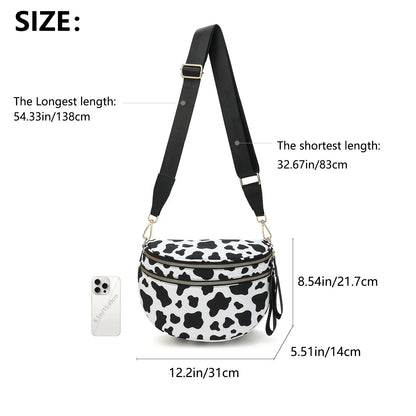 Casual women's checkered fanny pack – large capacity bum bag, adjustable crossbody mommy travel bag