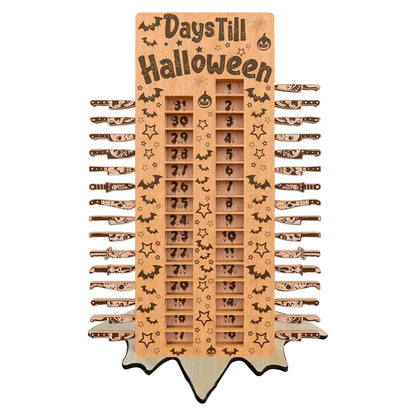 Calendario dell'Avvento di Halloween in Legno 31 Giorni Conto alla Rovescia Artigianale