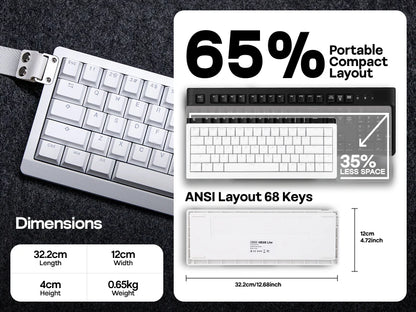 Teclado Mecánico Cableado Magnético al 65 Porciento con Retroiluminación RGB