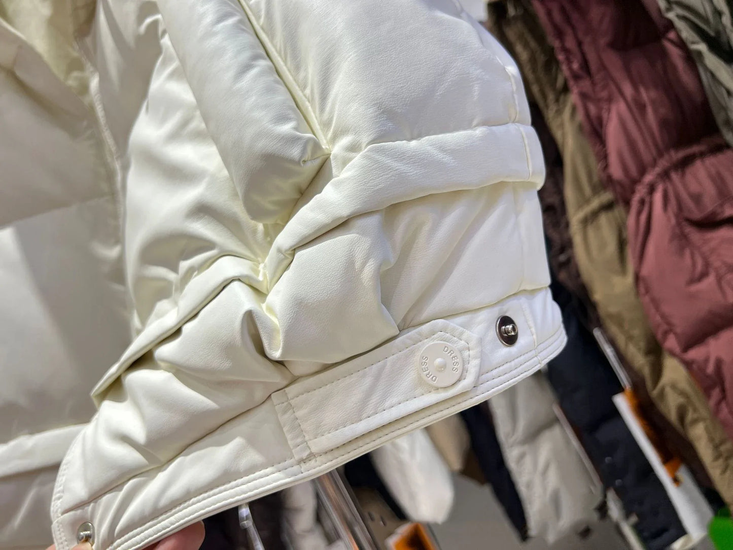 Warm Women’s Down Vest - Cropped Boxy, PU, Winter Layering