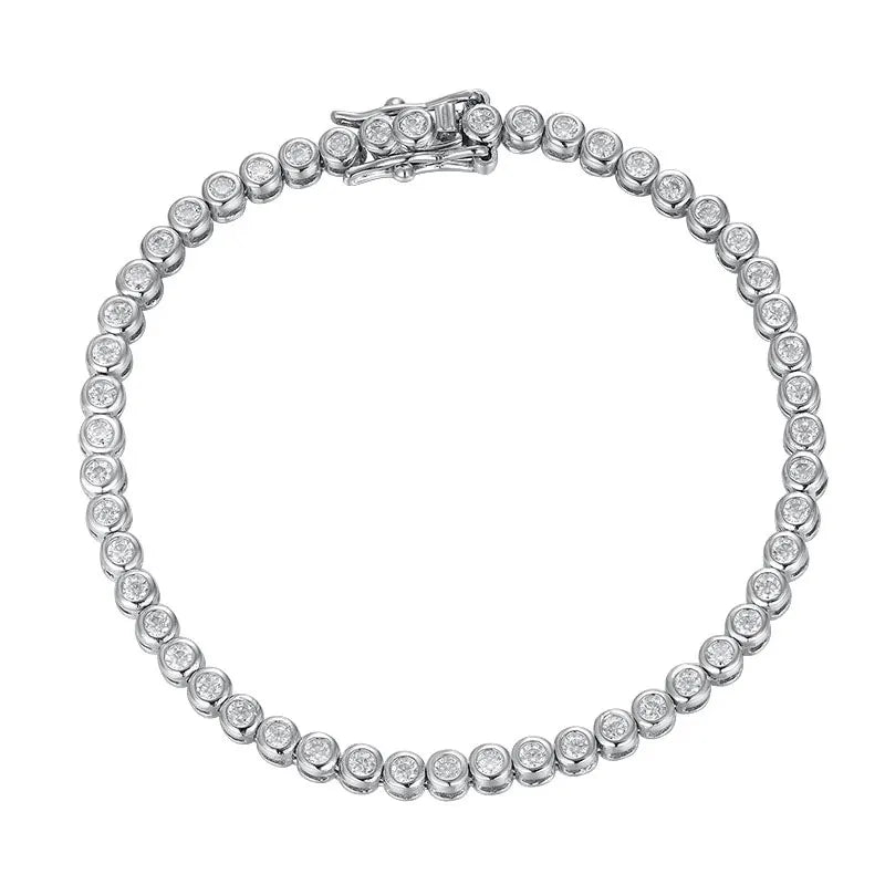 Moissanite 2mm tennisarmbånd i sterlingsølv hvitt
