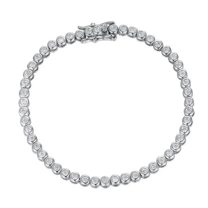 Moissanite 2mm tennisarmbånd i sterlingsølv hvitt