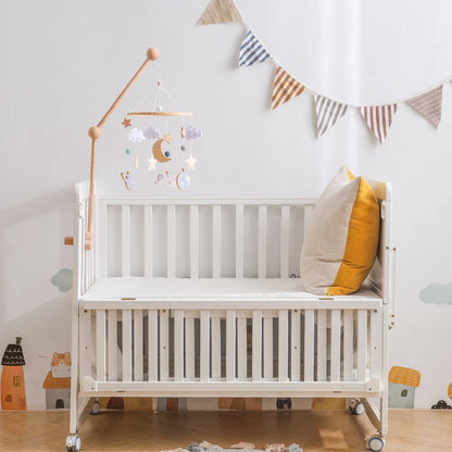 Móvil de cuna cohete de madera juguetes sensoriales para recién nacidos calmantes