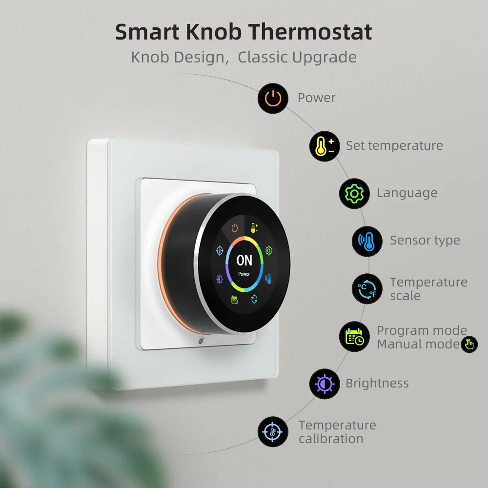 Smart Thermostat Knob WiFi Temperature Controller For Water And Gas Boilers Fall 2025 Energy Saving Gift