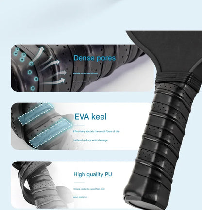 Leichtes Graphit-Pickleball-Schläger-Set mit Fiberglas-Oberfläche und PP-Wabenkern für den Innen- und Außenbereich
