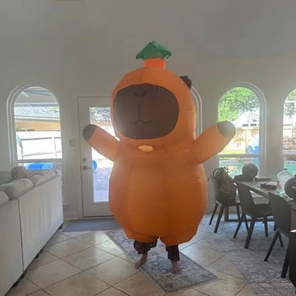 Opblaasbaar capibara-cosplaykostuum voor volwassenen, stripfiguurdierenpak voor Halloween, carnaval en optredens 2026