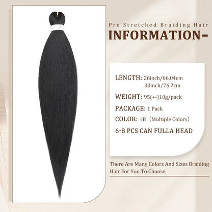 Pre-Stretched Braids Synthetic Ombre Yaki Texture Extensions