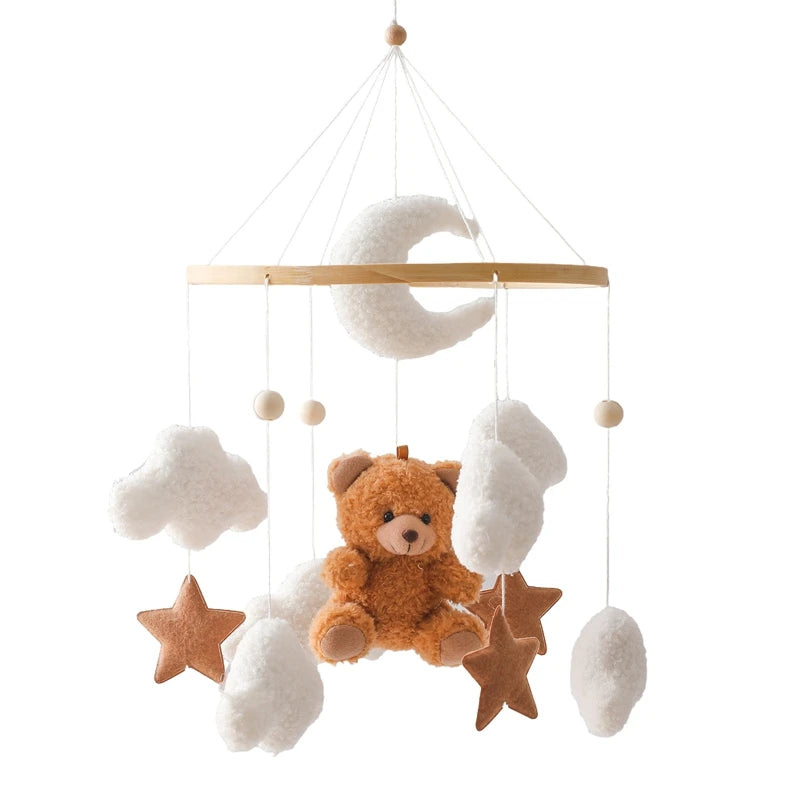 Baby Crib Mobile Wooden Nursery Newborn Sensory Toys