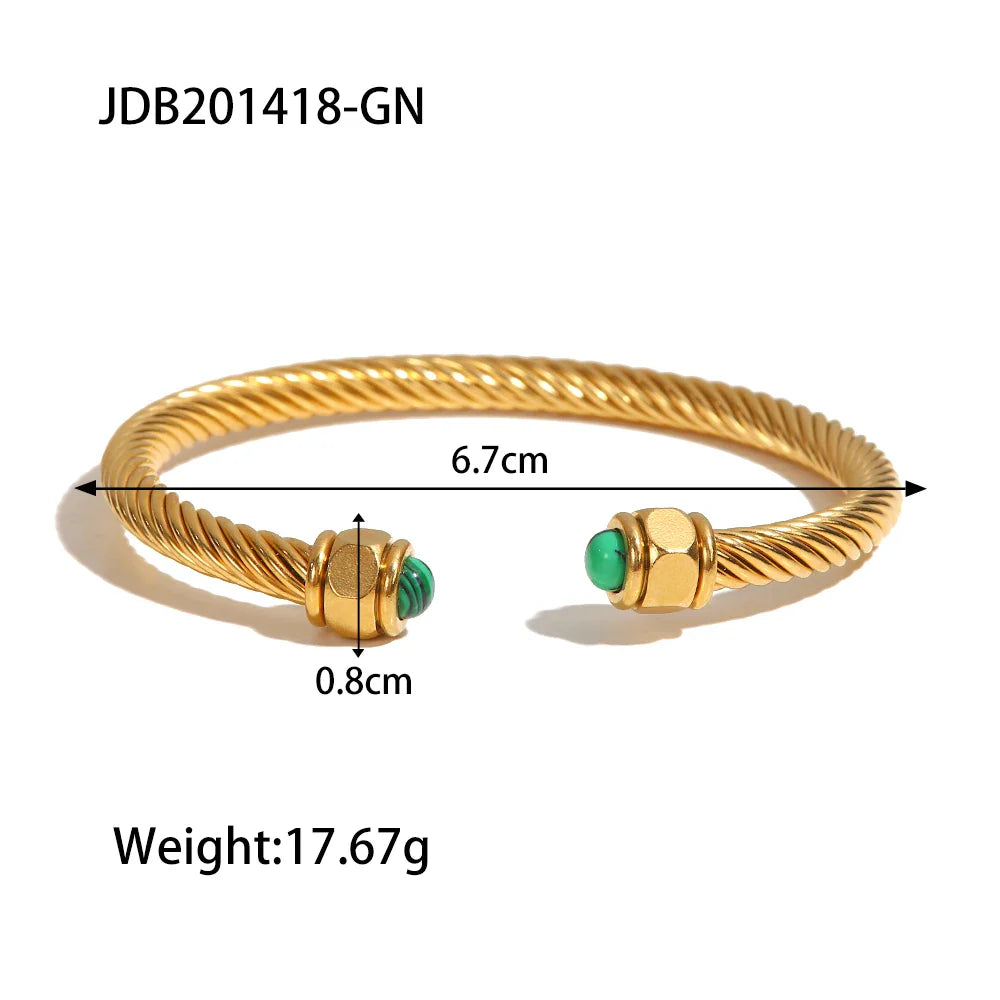 Gold Plated Stainless Steel Stackable Bracelet Set Cuff Jewelry For Elegant Layering Spring 2026 Gift