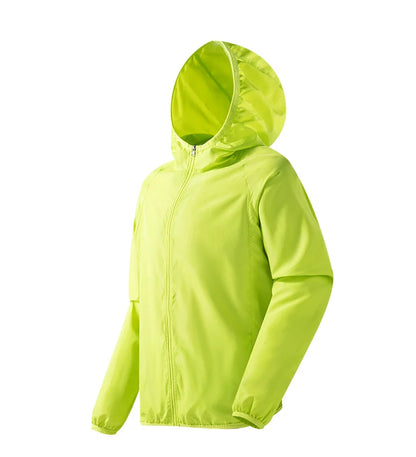 Chaqueta impermeable para hombre para senderismo - con capucha, de secado rápido, poliéster