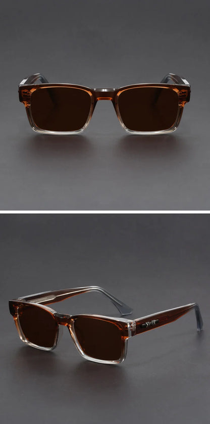 Men's square frame sunglasses UV400 – mirror lens, anti-mist outdoor driving shades, wide coverage