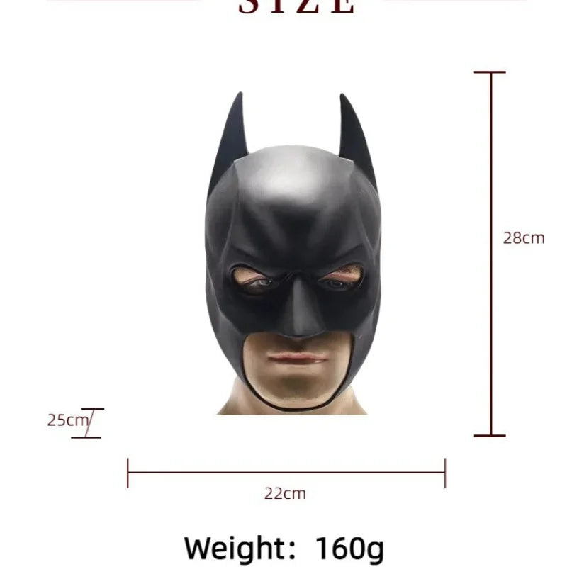 Batman Bat cosplayhoofdbedekking en -masker van rubberlatex voor heren en volwassenen, Halloweenavond-dansfeest 2026