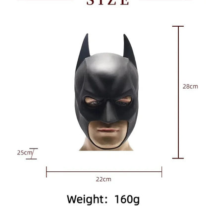 Batman Bat cosplayhoofdbedekking en -masker van rubberlatex voor heren en volwassenen, Halloweenavond-dansfeest 2026