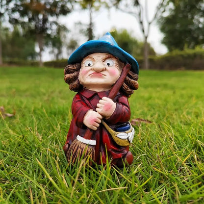 Statua Strega in Resina Impermeabile Figurina Gnomo da Giardino Decorazione Halloween Interno Esterno Idea Regalo 2026