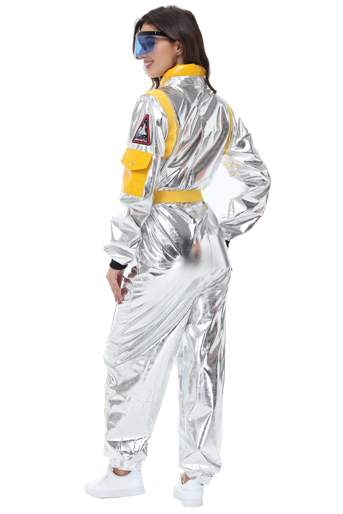 Zilverkleurig astronautenruimtepak voor volwassenen, jumpsuit voor koppels, cosplay voor Halloween, carnaval en verkleedfeesten 2026