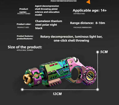 Fidget Toy Pistol Shell Ejecting Stress Relief, TikTok Viral Fall 2026 Desk Gadget Gift for Teens
