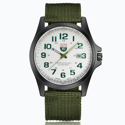 Horloge Nylon Band Kwarts Militair Stijl Duurzaam