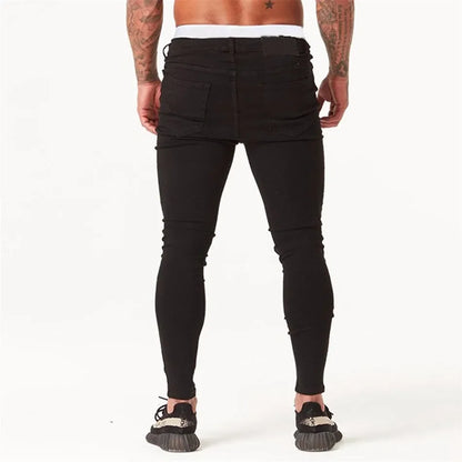 Shascullfites Spray On Jeans Män Hip Hop Distressed Ripped 3 Färger Super Skinny