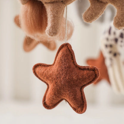 Wooden Felt Animal Crib Mobile With Soothing Calming Music