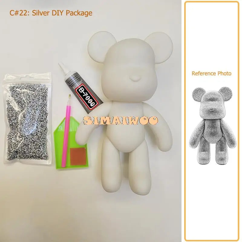 Diamantmalerei Set 5D Vollbohrung Kristall Bär Puppe Weihnachten 2025 DIY Strass Mosaik Funkelnde Wohnkultur Geschenk