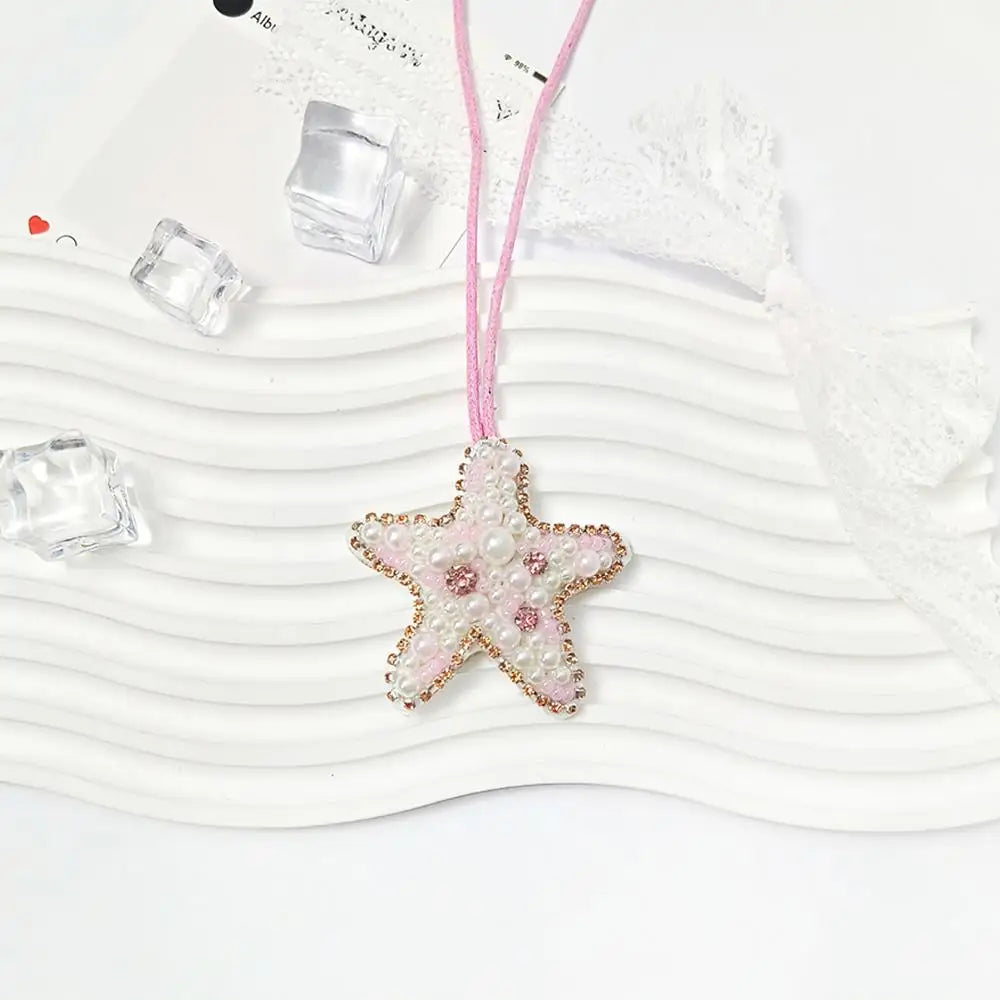 Kokospalme paljettmerke nøkkelring veskeanheng håndlaget