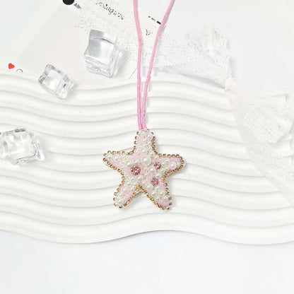 Kokospalme paljettmerke nøkkelring veskeanheng håndlaget