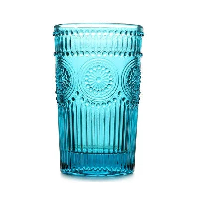 Glass Tumbler 350ml Engraved Sunflower Vintage Drinkware Summer 2025 Tableware Elegant Gift Idea