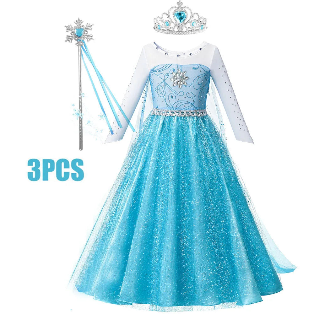 Anna Frozen-prinsessenjurk voor kinderen en meisjes, verjaardagsfeest-, carnavals- en Halloween-kostuum, vestidos 2026