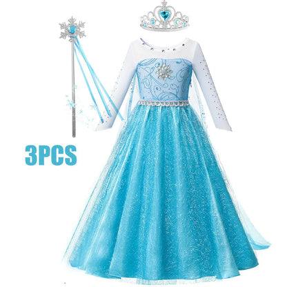 Anna Frozen-prinsessenjurk voor kinderen en meisjes, verjaardagsfeest-, carnavals- en Halloween-kostuum, vestidos 2026