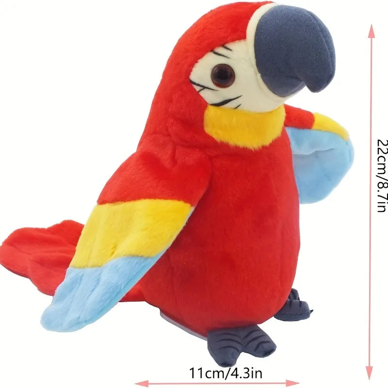 Talking Macaw Parrot Plush Toy - Animated Record & Speak Bird for Kids