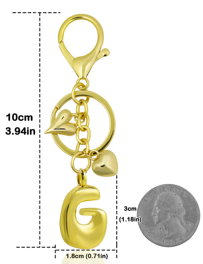 Personlig nøglering guld boblebogstav taskevedhæng gave