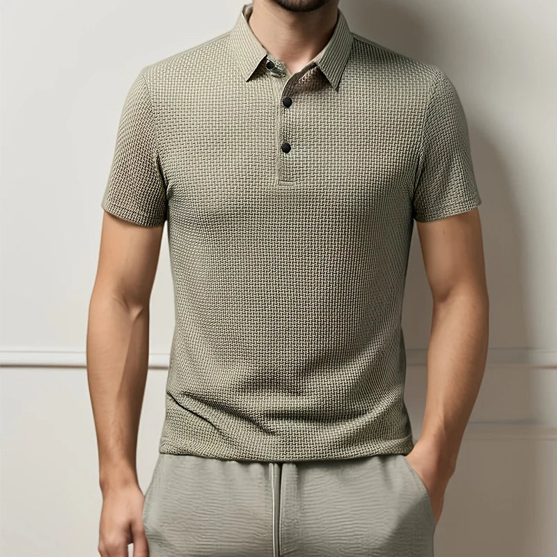 Breathable men's polo shirt – short sleeve, casual summer style, slim fit versatile top