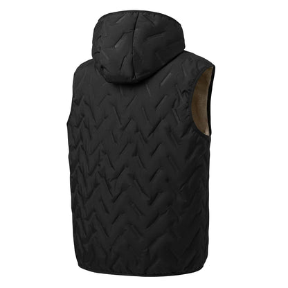 Insulating Mens Down Vest - Quilted, Shearling Travel