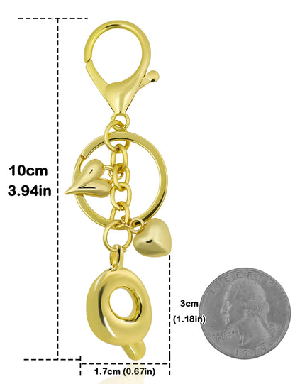 Personlig nøglering guld boblebogstav taskevedhæng gave