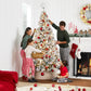 Snow Flocked Pre-Lit Christmas Tree - Full Pine Design with Warm White Lights, Easy Assembly for Winter Wonderland Decor