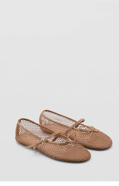 Breathable Women’s Ballet Flats - Mary Jane, Mesh, Summer
