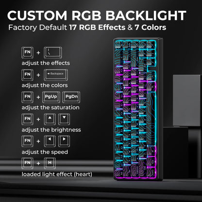 Mechanisch Toetsenbord M67 67 Toetsen Pakking Hot Swappable RGB