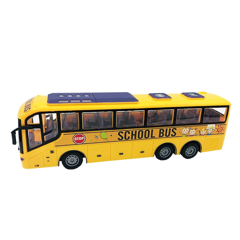 Remote Control Electric Tour Bus - Scale RC Vehicle with Lights for Kids, School & City Fun