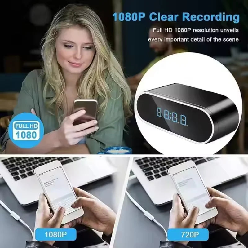 HD 1080P Alarm Clock Camera Wireless Wifi Surveillance Cam With IR Night Vision DVR For Home Security Fall 2025