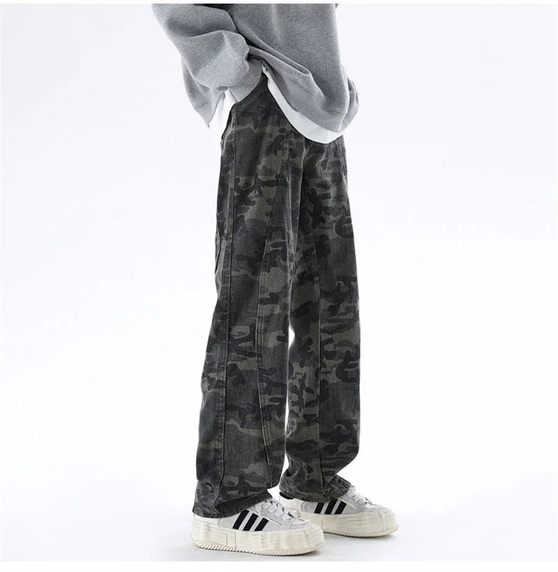 Jeans cargo para hombre de gran tamaño - denim recto y holgado