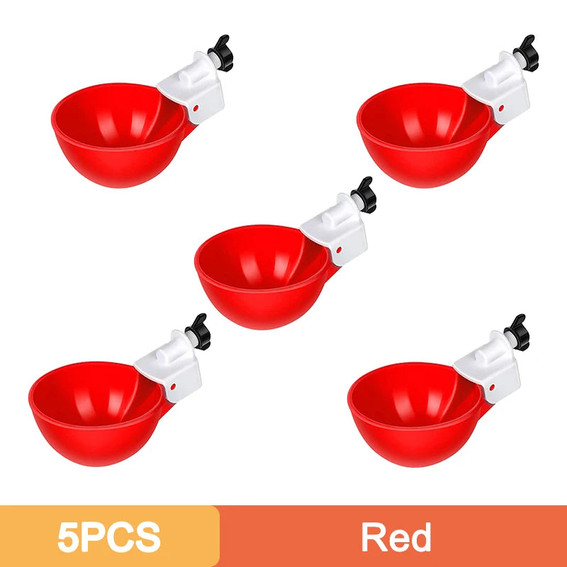 Automatic Chicken Watering Cups Kit - 5/10PCS Poultry Feeder for Ducks, Turkeys, Quails