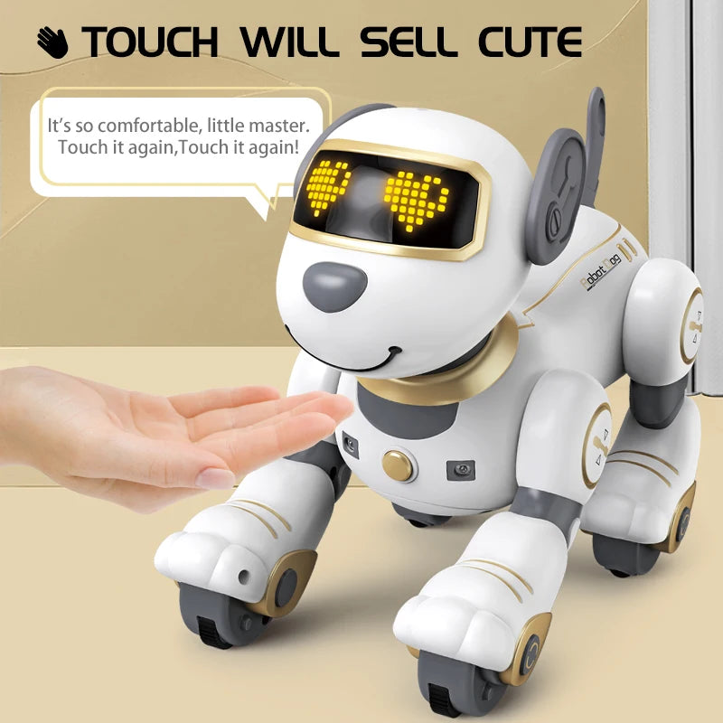 Programmable Voice Command RC Robot Dog - Interactive Stunt Toy for Kids, Musical Companion