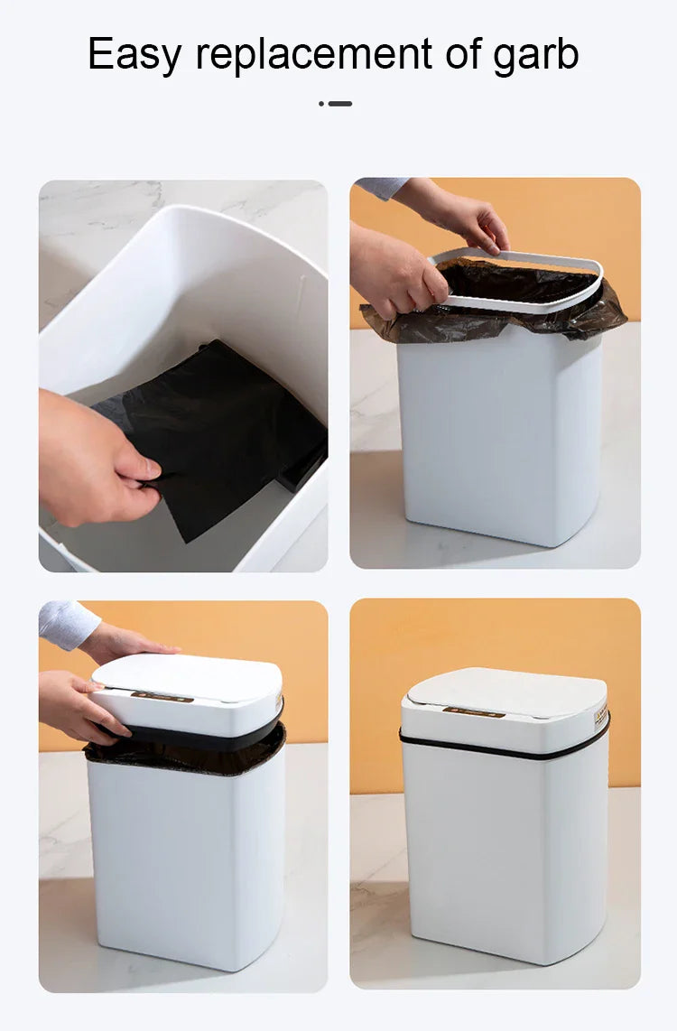 Smart Sensor Trash Can Rectangular Kitchen Bathroom