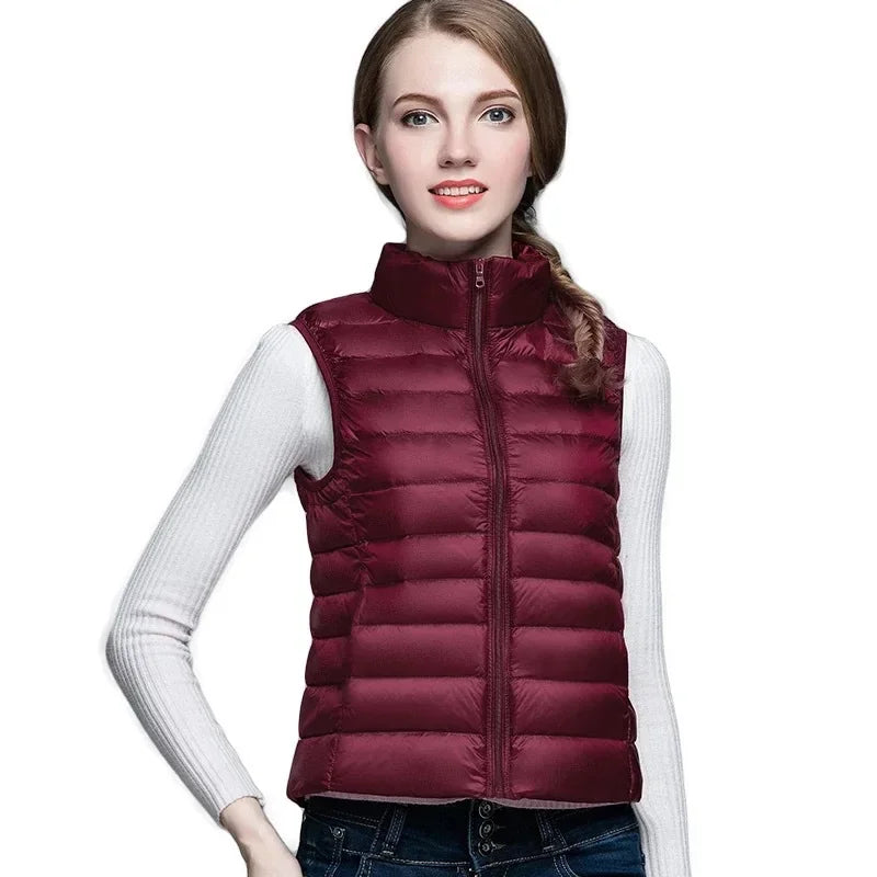 Lightweight Women's Sleeveless Vest - Quilted Nylon, Warm
