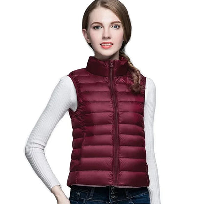 Lightweight Women's Sleeveless Vest - Quilted Nylon, Warm