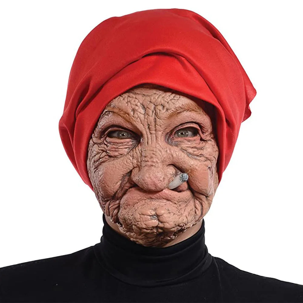 Realistisch siliconen Halloweenmasker dat het hele hoofd bedekt, opa en oma, cosplay-simulatierekwisiet 2026