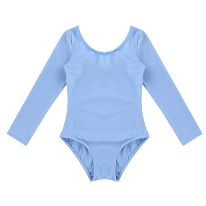 Lightweight Girls' Leotard – Long-Sleeve Ballet, Polyester, For Dance Class And Practice