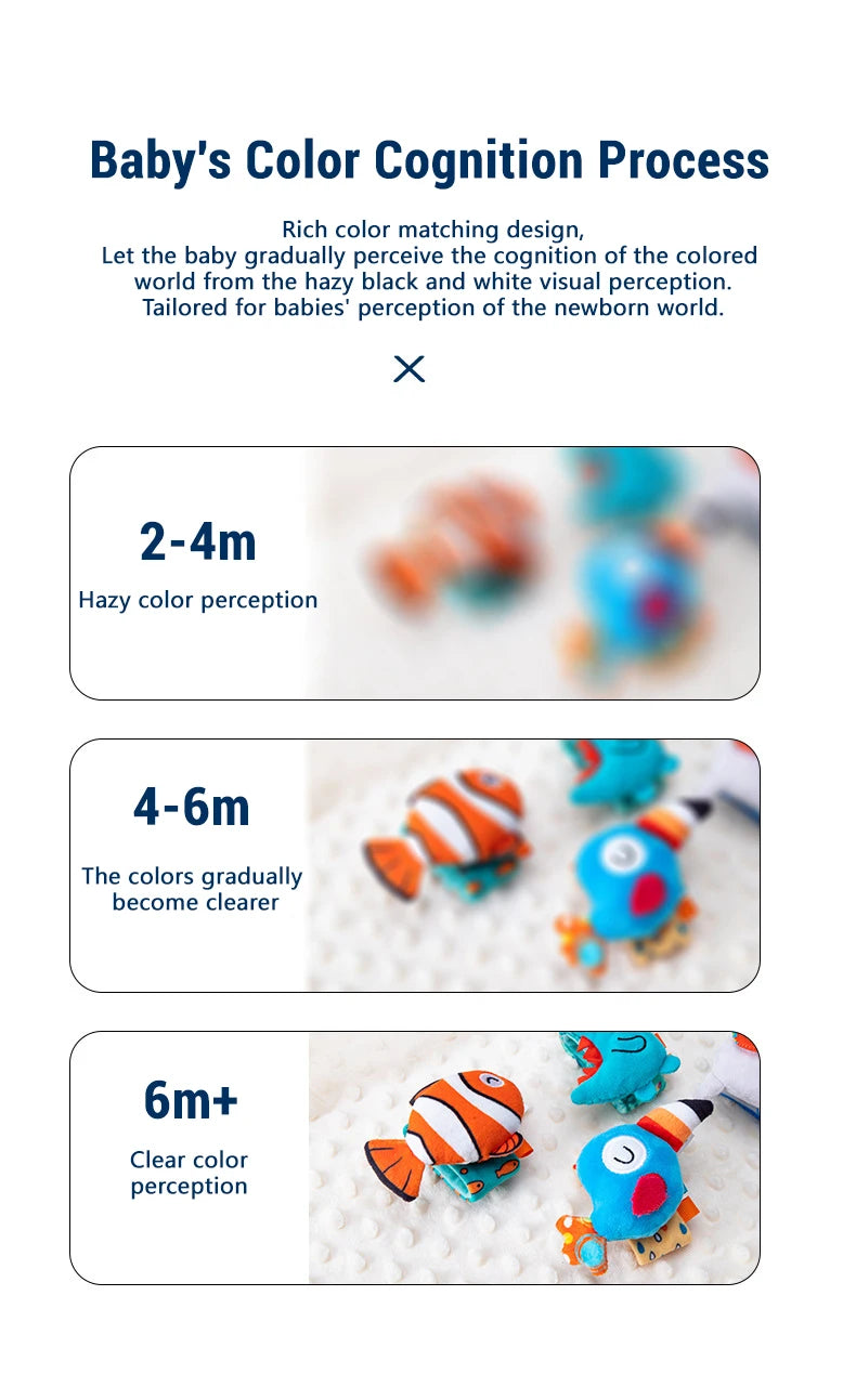 Baby Wrist Rattle Set Newborn Sensory Toys Soothing Gift