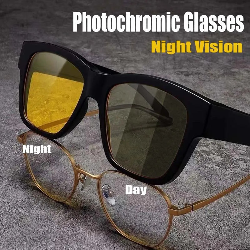 Photochromic Night Vision Glasses Fit Over Sunglasses UV Protection Night Driving