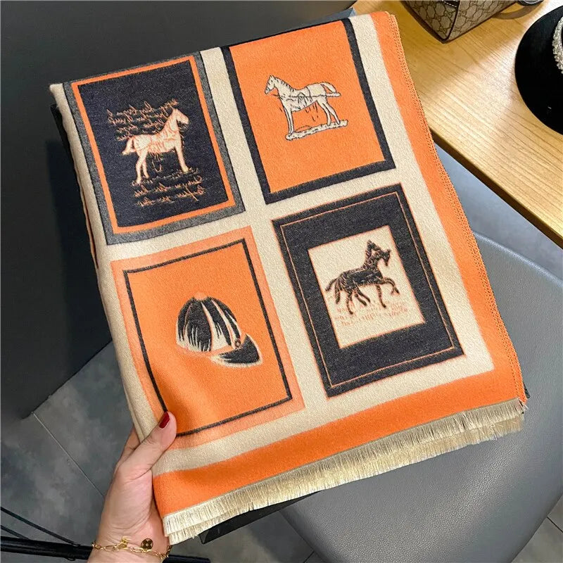 Warm Refined Womens Scarf - Oversized Cashmere For Winter